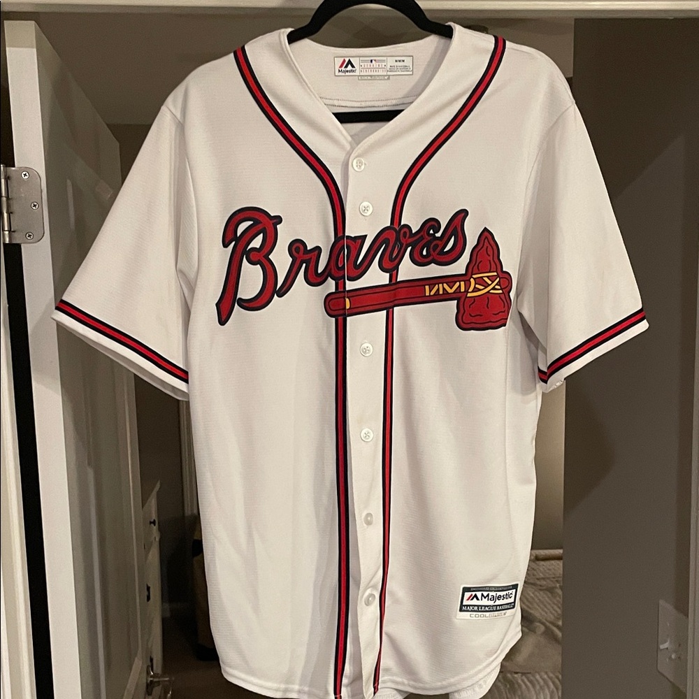 Majestic Braves White Greg Maddux Jersey